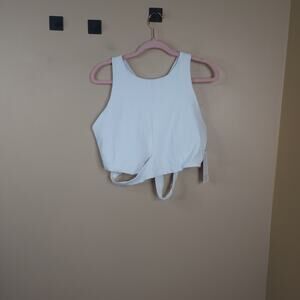 Athleta Conscious Cut Out Crop Bra D & DD in White Size 1X